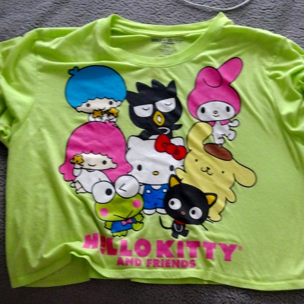 Hello kitty and friends shirt, green,xxl